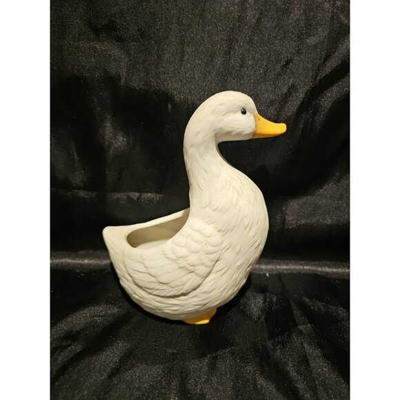 White Duck / Goose Planter Ceramic Bisque, 6" High, Country Farmhouse Charm - Picture 4 of 6